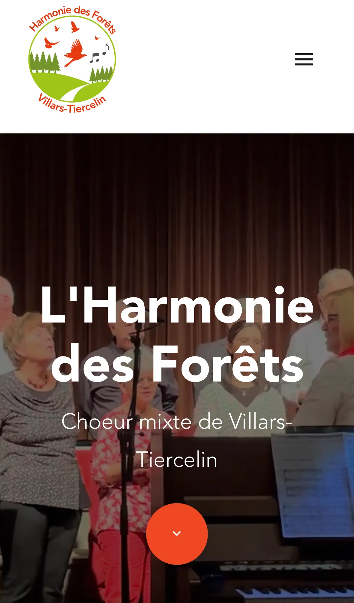 Version mobile du site de la chorale L’Harmonie des Forêts