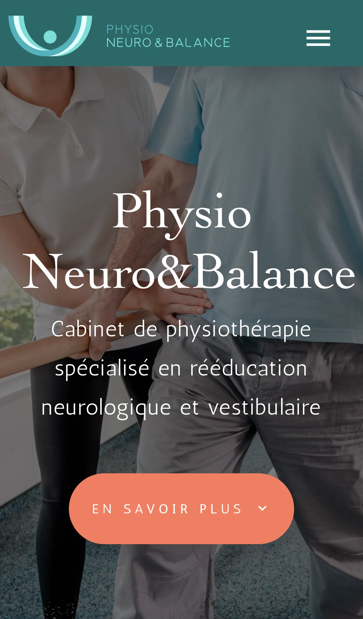 Version mobile du site internet Physio Neuro & Balance – physiothérapie Genève